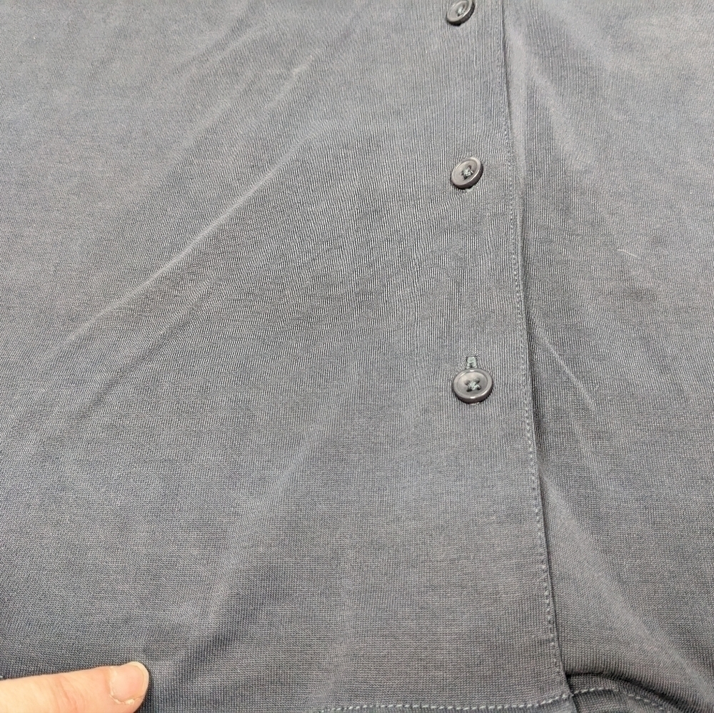 Lolë grey women's charcoal long sleeves oversized button down shirt size S - Picture 10 of 12